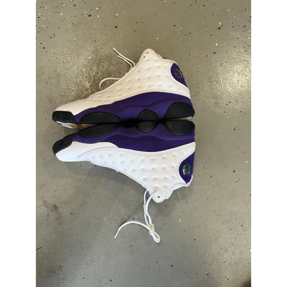 Nike Air Jordan 13 Retro Lakers Shoes Mens 11 White Purple  Sneakers 414571-105